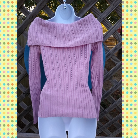 TAKARA Angora blend cowl off shoulder sweater - Picture 2 of 6